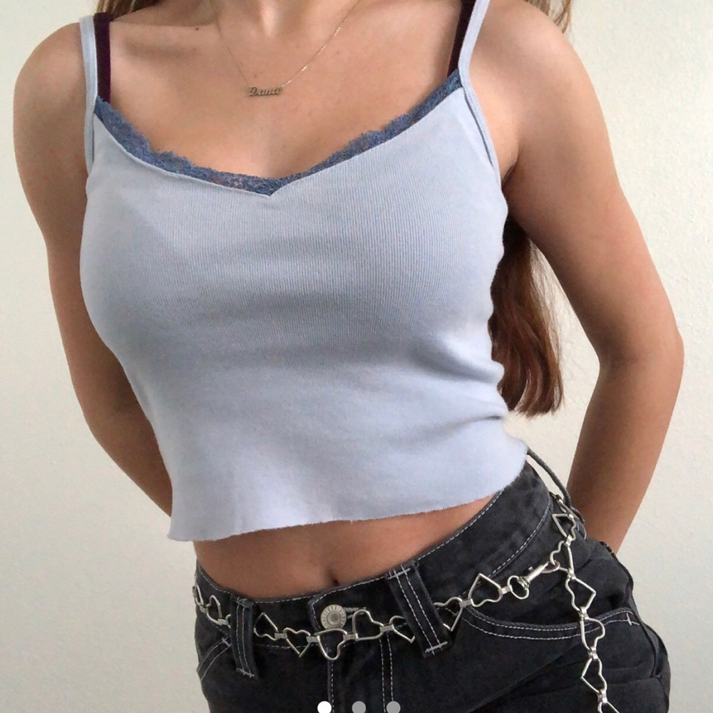 Brandy Melville blue contrast Nicolette tank